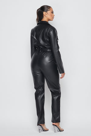 Woman In Black Jumpsuit