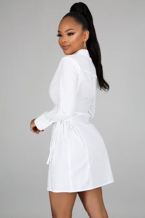 All White Everything Shirt Dress