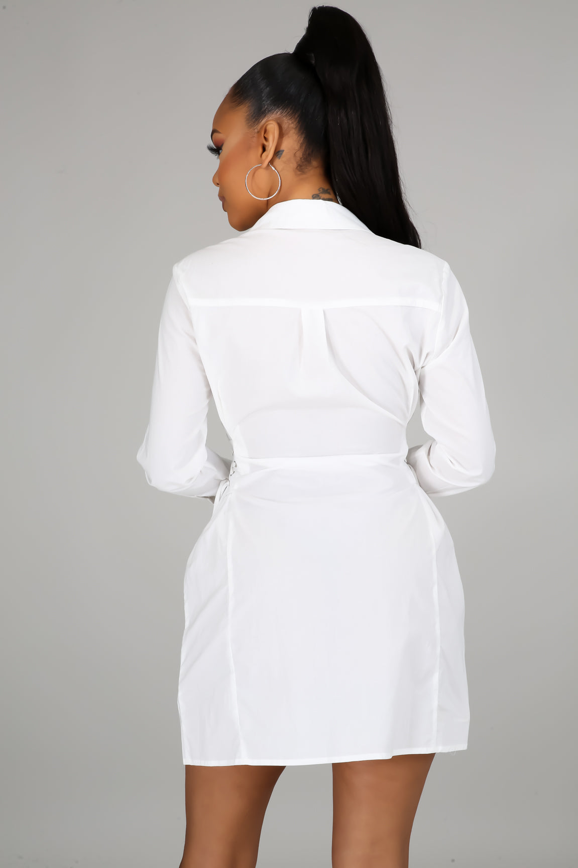 All White Everything Shirt Dress