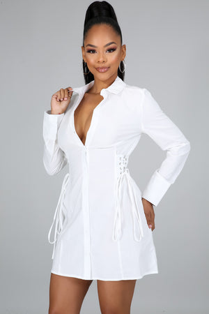 All White Everything Shirt Dress