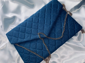 Quilted Denim Clutch