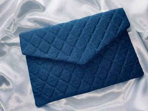 Quilted Denim Clutch