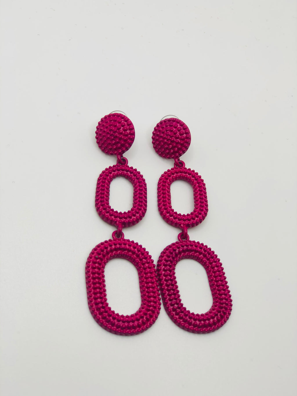 Metal Oval Dangle Earrings