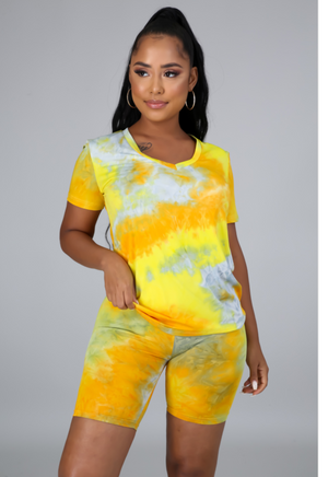 Tie Dye Biker Set