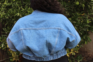 Blue Denim Crop Jacket